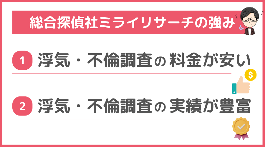 総合探偵社ミライリサーチの強み