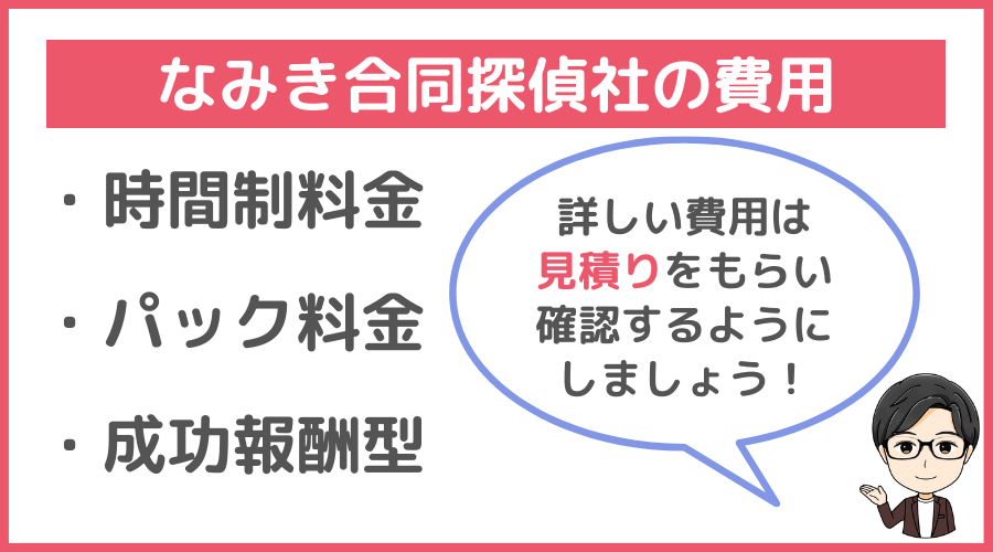 なみき合同探偵社の費用
