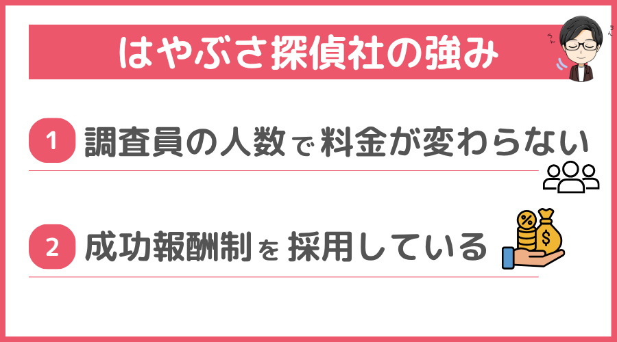 はやぶさ探偵社の強み