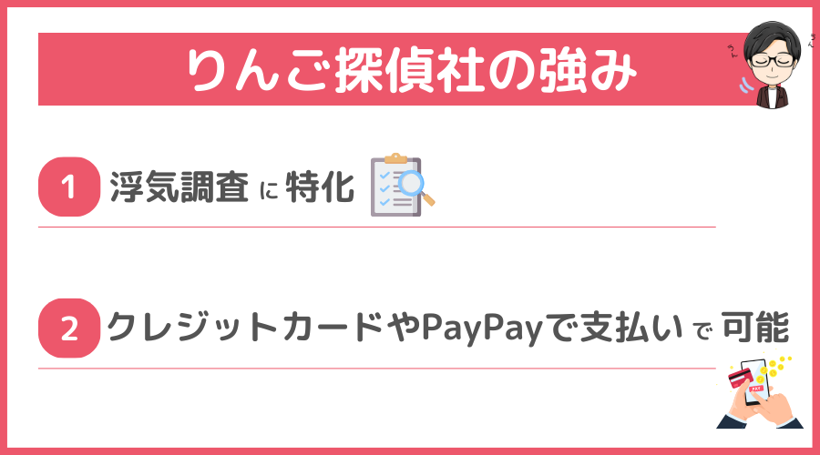 りんご探偵社の強み