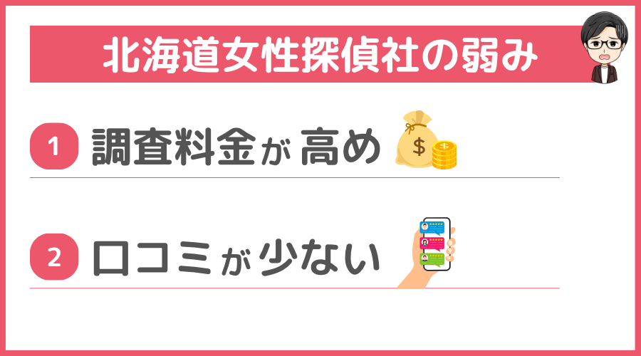 北海道女性探偵社の弱み