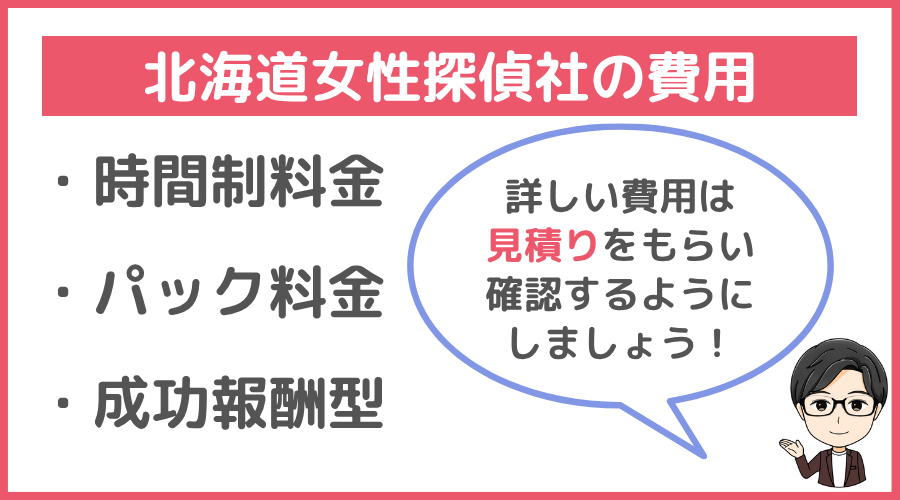 北海道女性探偵社の費用