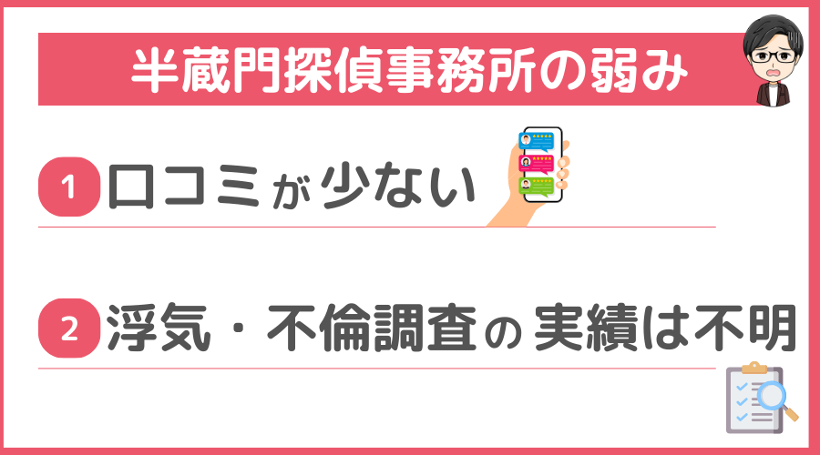 半蔵門探偵事務所の弱み