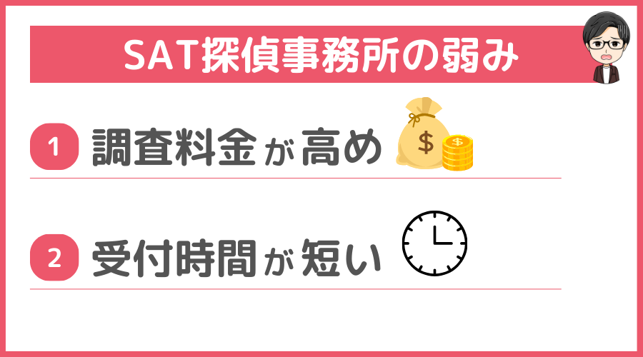 SAT探偵事務所の弱み