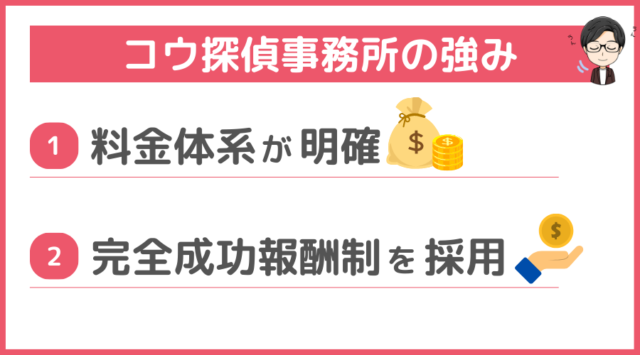 コウ探偵事務所の強み