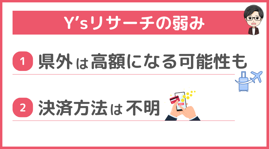 Y’sリサーチの弱み（デメリット）
